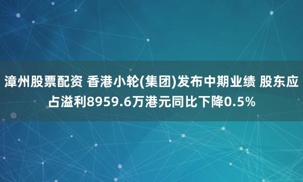 漳州股票配资 香港小轮(集团)发布中期业绩 股东应占溢利8959.6万港元同比下降0.5%